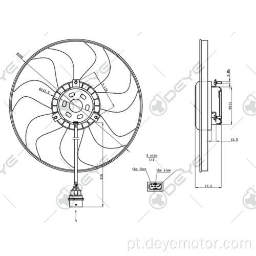 Ventiladores de radiador elétrico automotivo para VW DERBY FOX